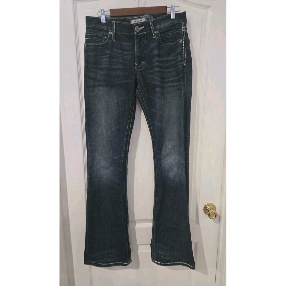Mens BKE Fulton 30L Dark Wash Jeans 30x35.5